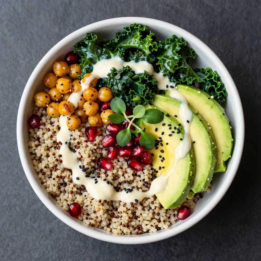 New Year Reset Quinoa And Kale Bowl With Avocado