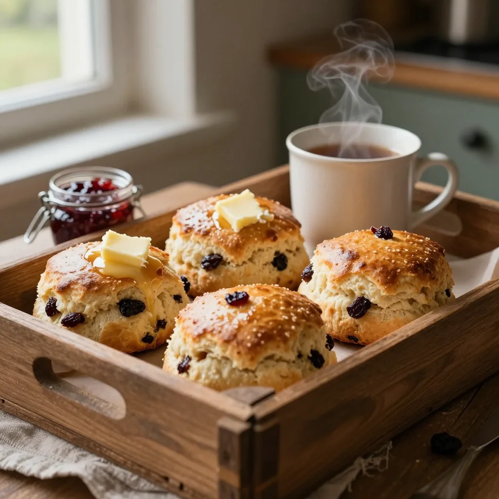 Traditional Irish Soda Bread Scones with Raisins