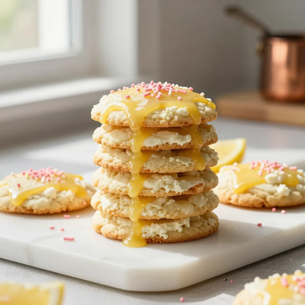 Ricotta Cookies with Lemon Glaze and Sprinkles