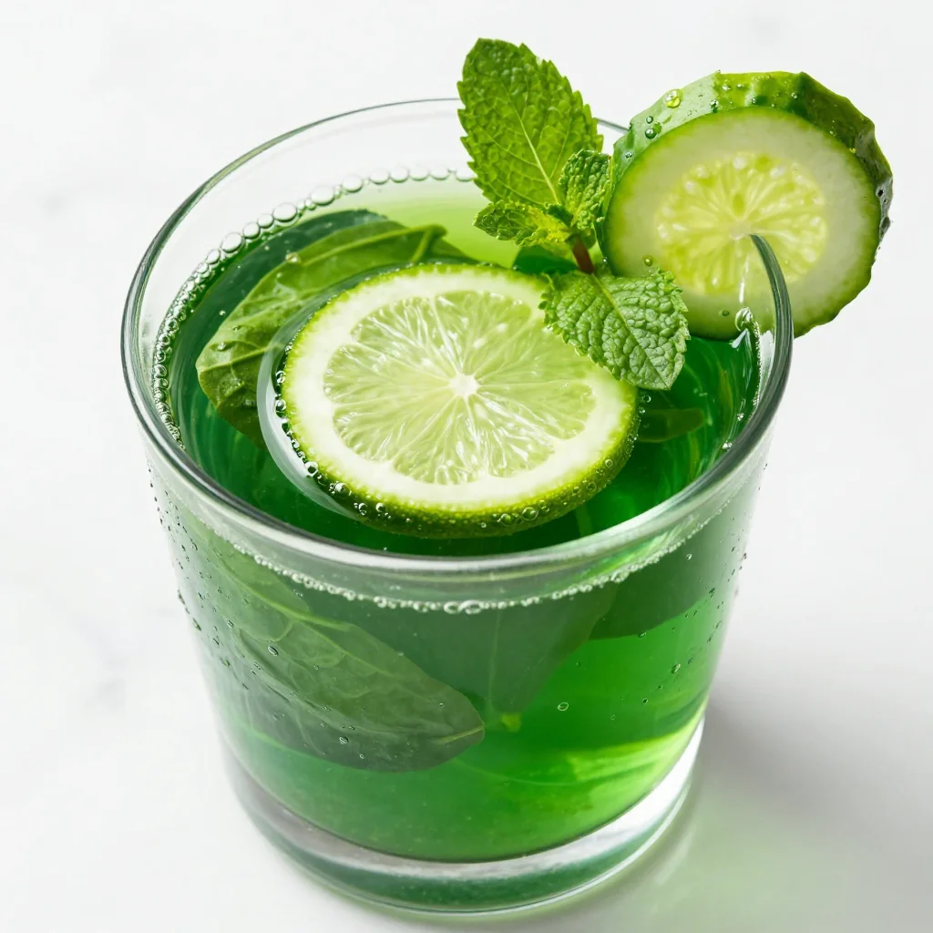 New Year Morning Green Juice With Spinach