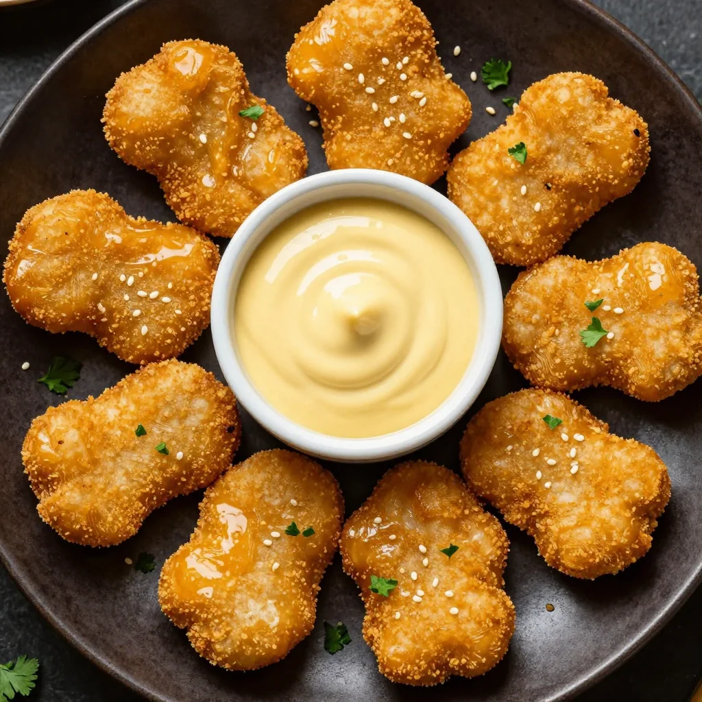 Crispy Air Fryer Chicken Nuggets With Honey Mustard Dipping Sauce