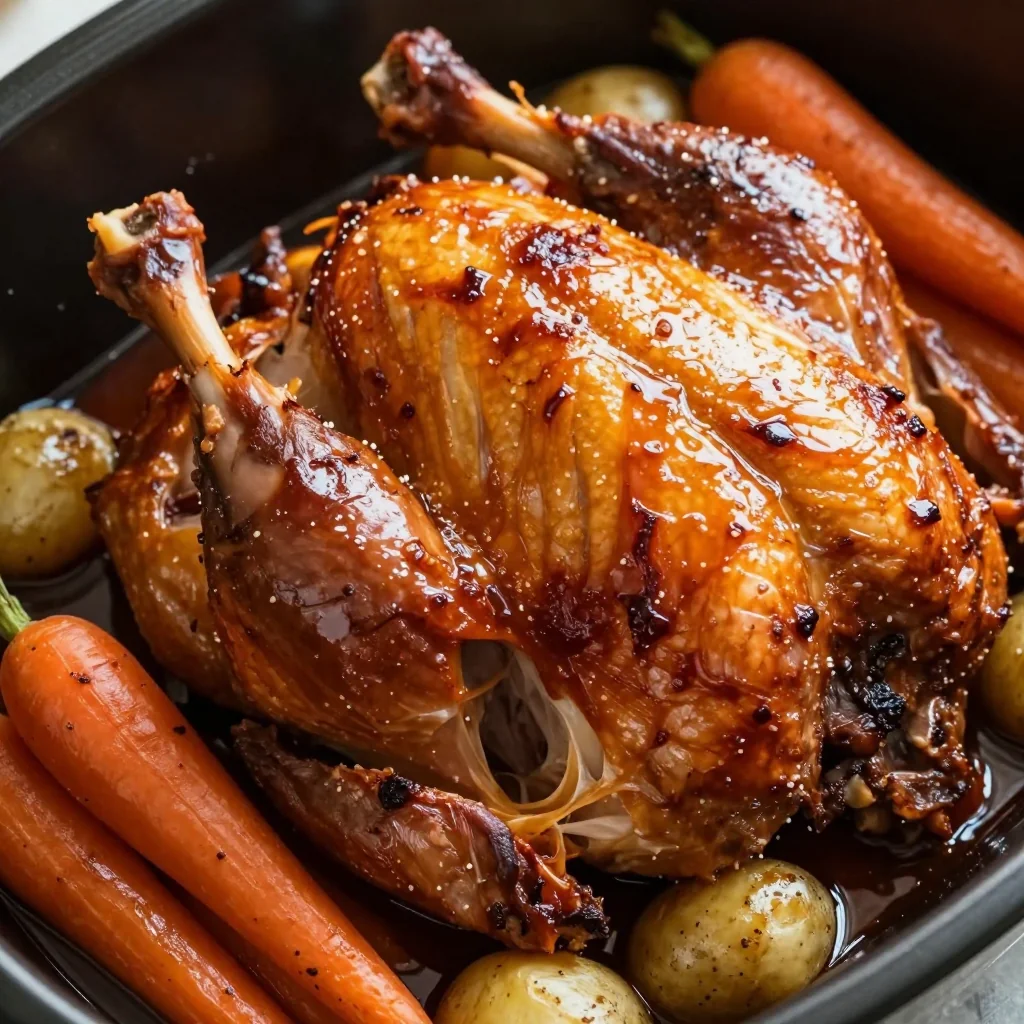 New Year's Day Slow Cooker Maple Glazed Turkey Legs