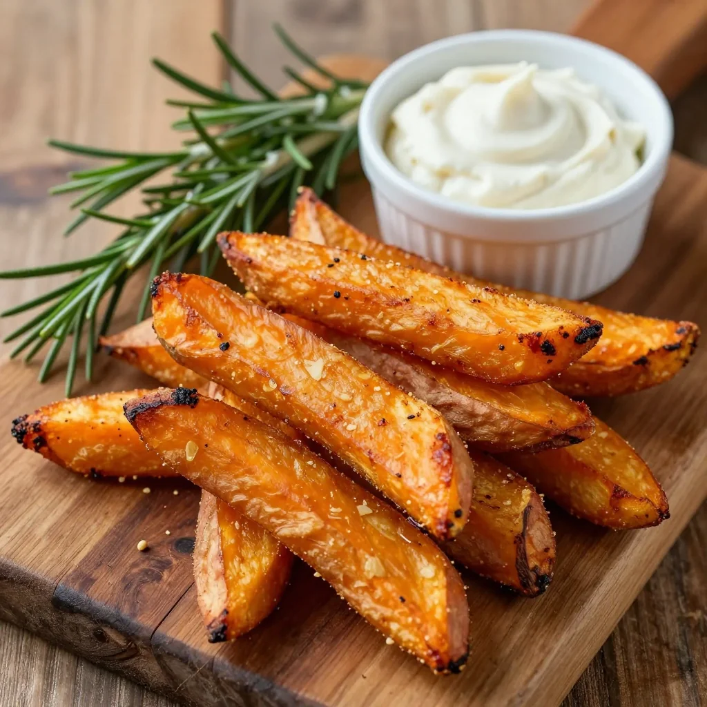 Crispy Baked Sweet Potato Fries with Rosemary