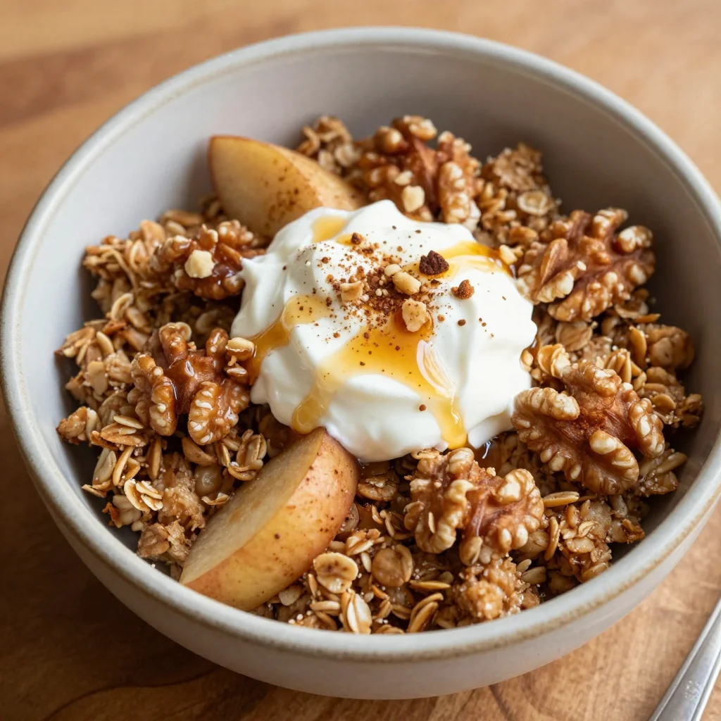 Warm Cinnamon Apple Baked Oatmeal That is Perfect for Meal Prep