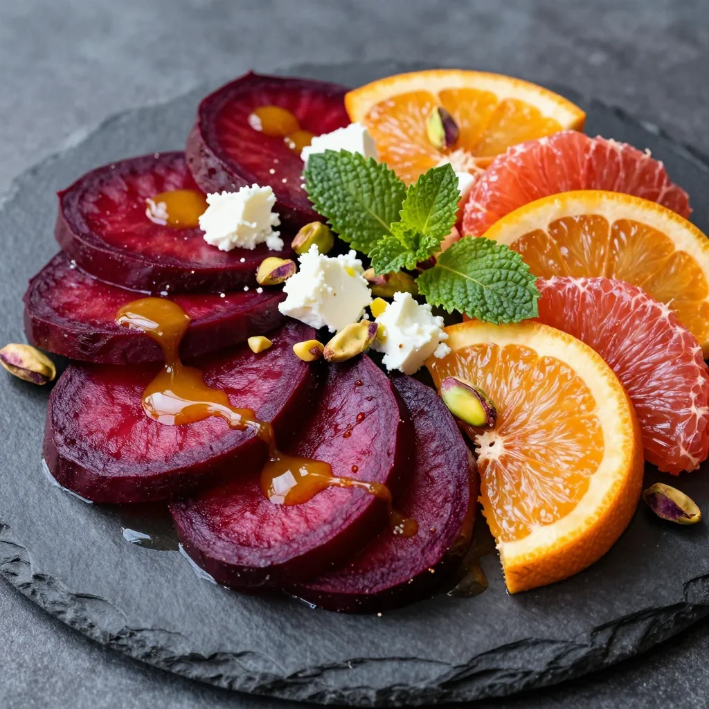 roasted beet and citrus salad with orange vinaigrette for winter detox