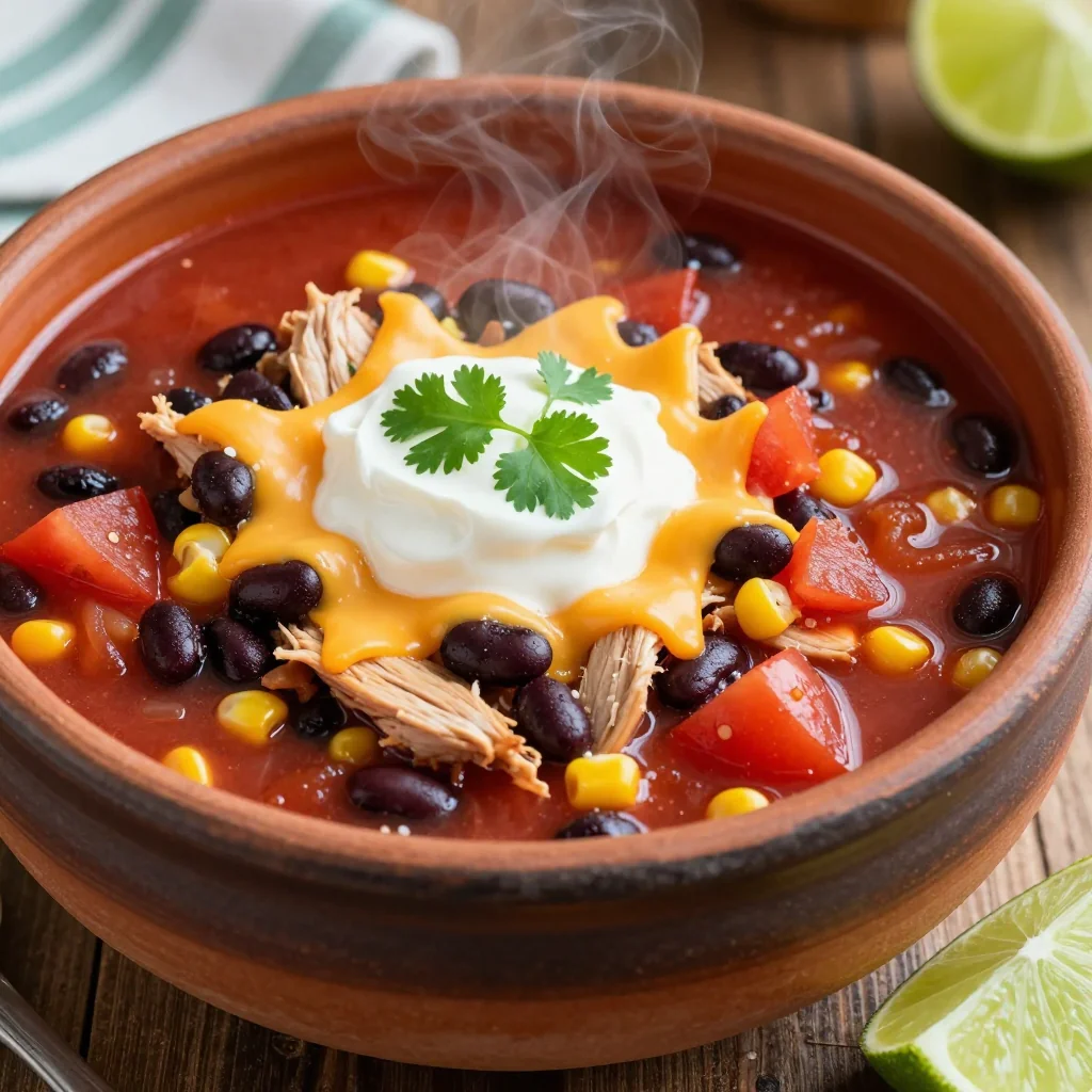 Slow Cooker Chicken Taco Soup for MLK Day Football Parties