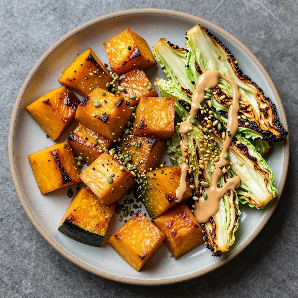 budgetfriendly roasted winter squash and cabbage side dish