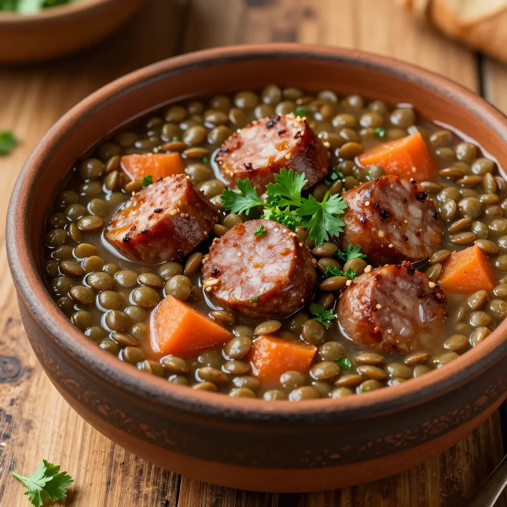 Cozy Lentil and Sausage Soup for Protein Punch