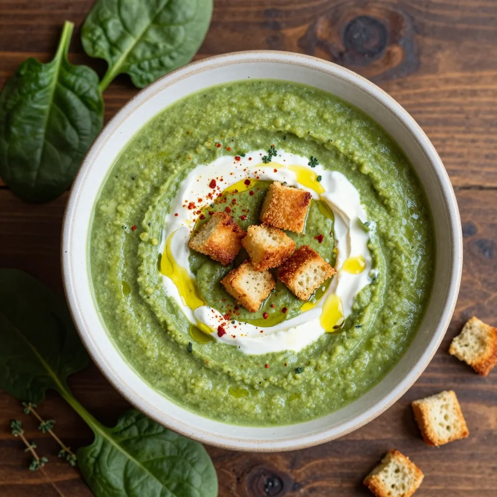 creamy spinach and potato soup for cozy winter dinner evenings