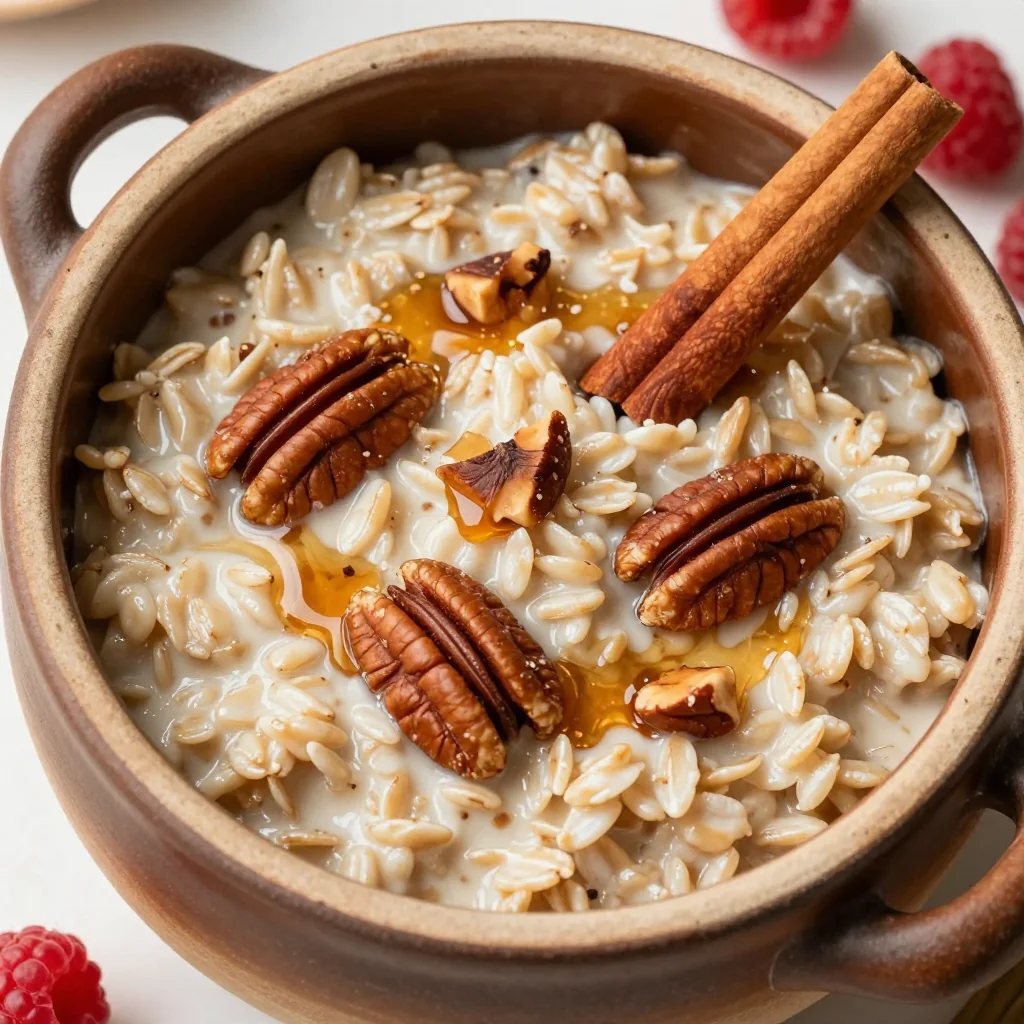 Slow Cooker Steel Cut Oats with Maple and Pecans