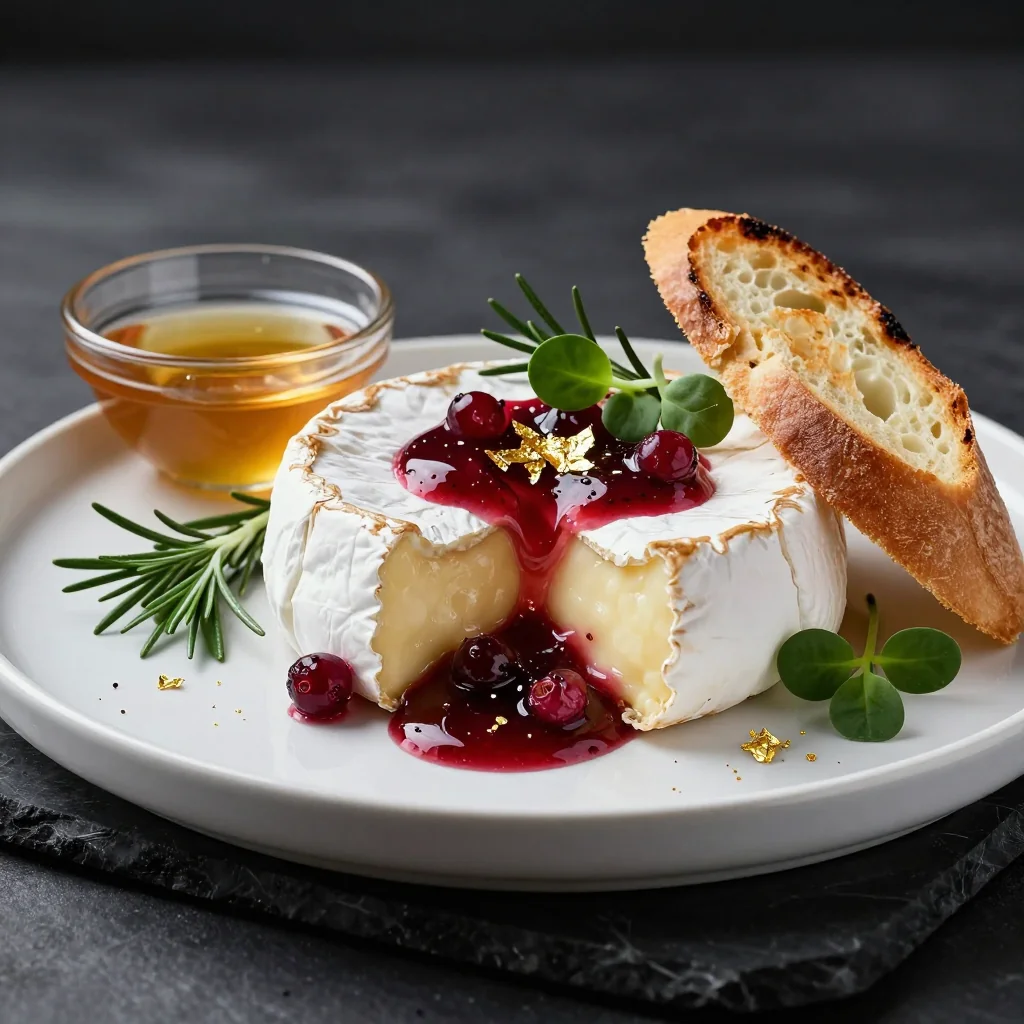 Baked Brie with Cranberry Sauce