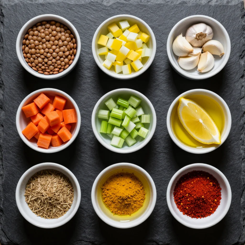 Ingredients laid out in small ceramic bowls on a linen towel