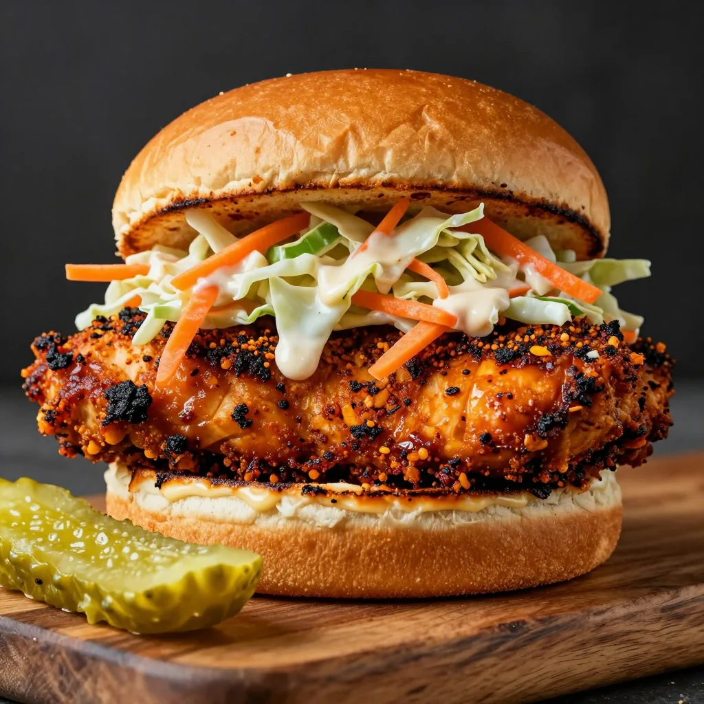 Spicy Blackened Chicken Sandwich With A Slaw