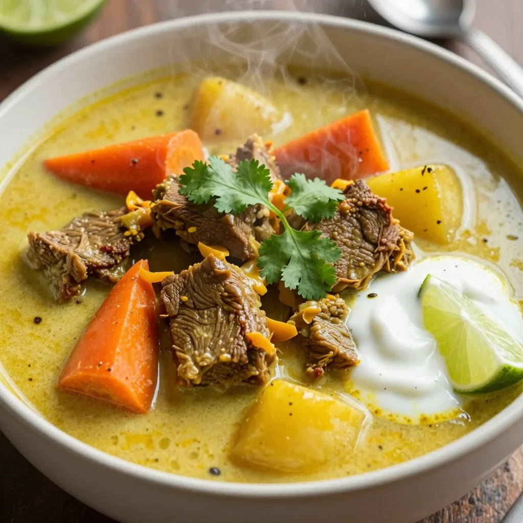 Cozy Beef and Vegetable Curry with Coconut Milk and Spices