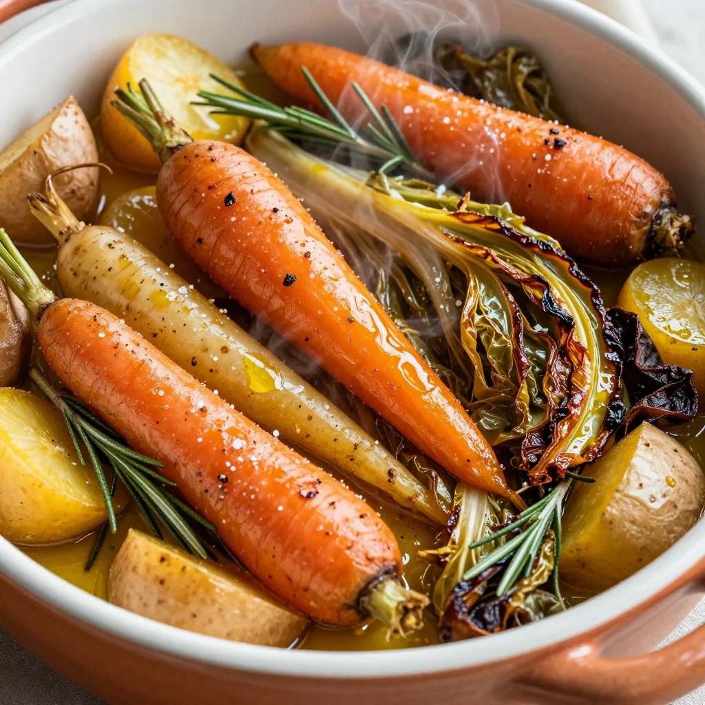one pot roasted root vegetable and cabbage casserole for cozy dinners