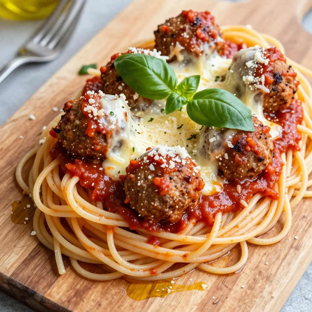 Cheesy Chicken Parmesan Meatballs with Marinara Sauce