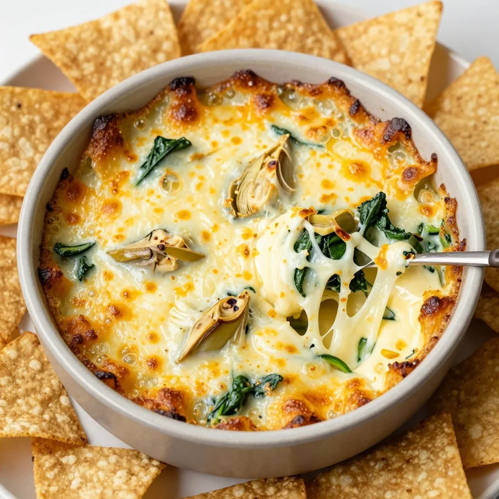 Game Day Spinach Artichoke Dip That Bubbly and Hot