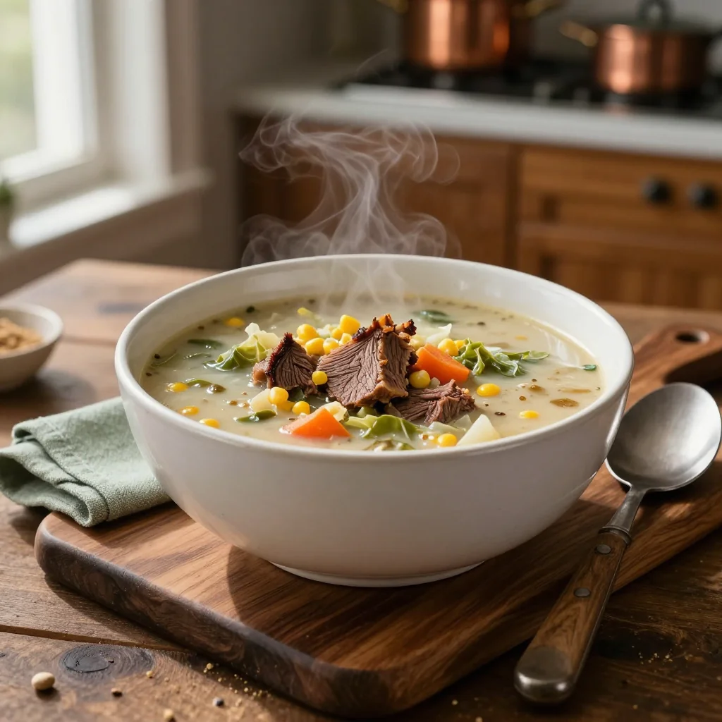 Slow Cooker Corned Beef and Cabbage Soup
