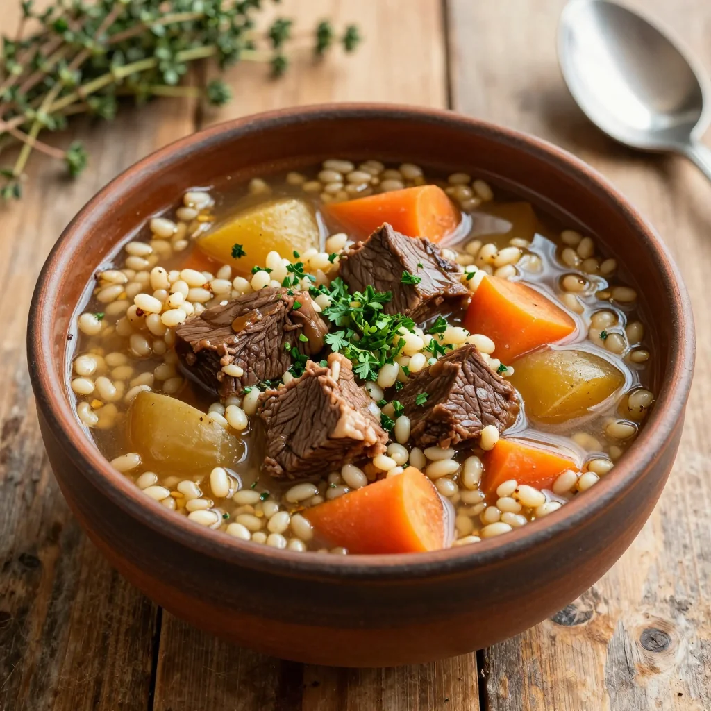 Cozy New Year's Day Beef and Barley Soup