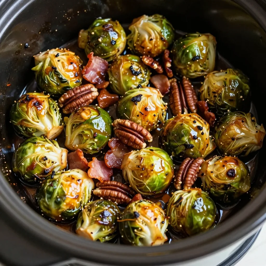 New Year's Day Slow Cooker Maple Glazed Brussels