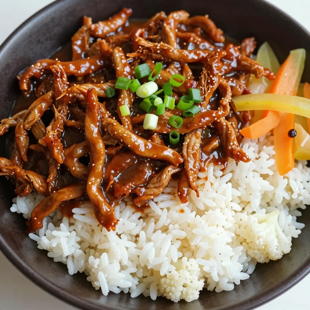 Whole30 Slow Cooker Pork Adobo With Cauliflower Rice
