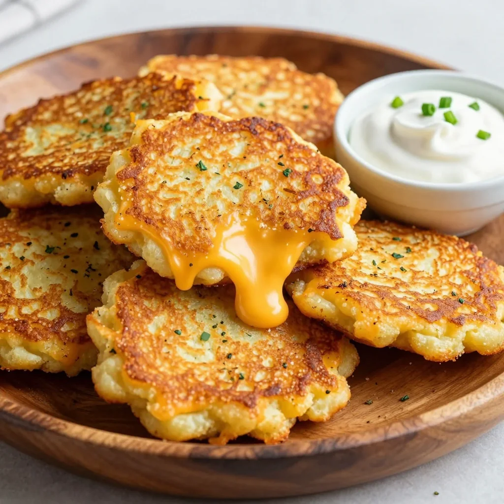 Kid Friendly Cheesy Potato Pancakes for Breakfast or Dinner