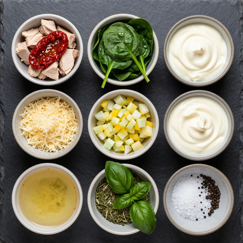 Ingredients for Slow Cooker Creamy Tuscan Chicken