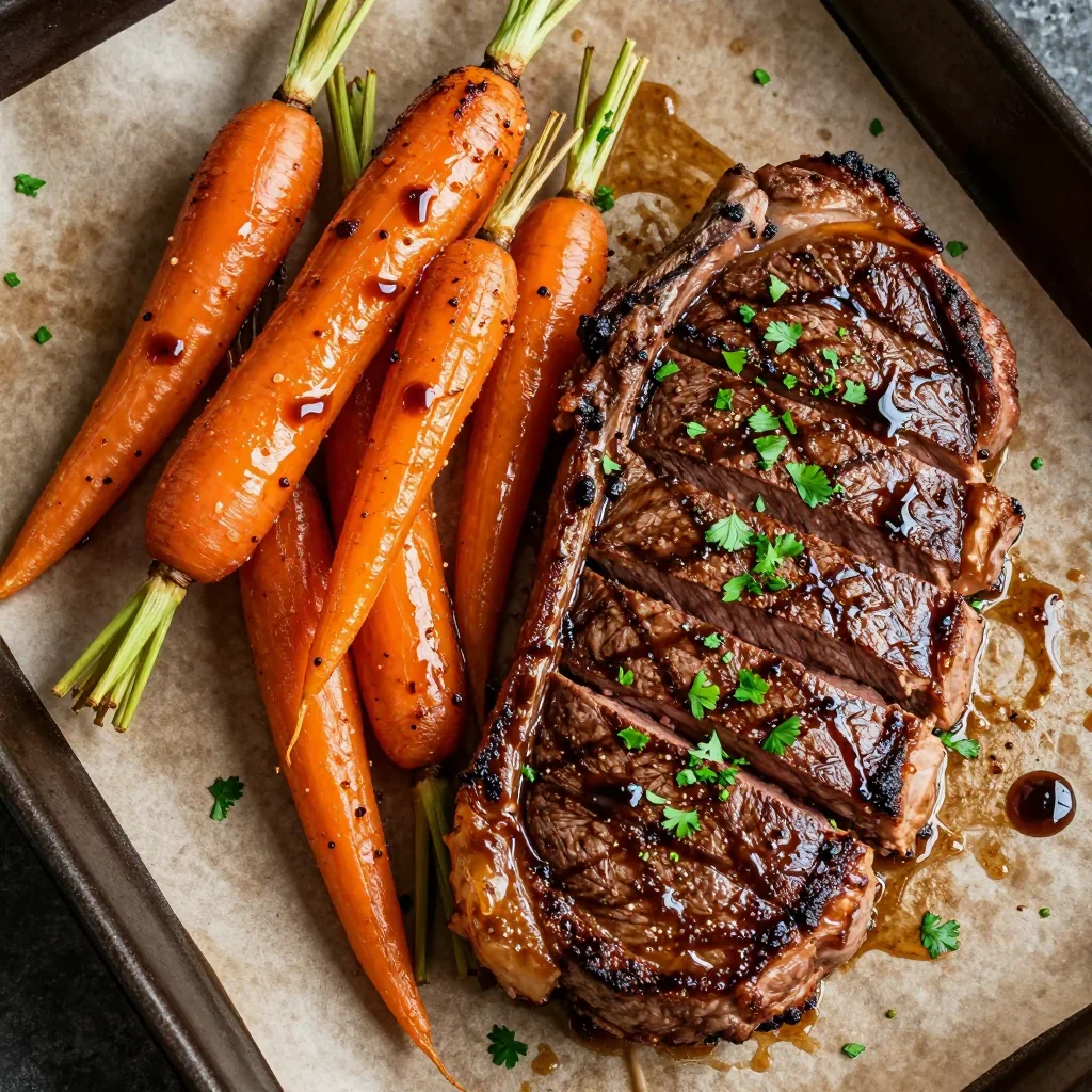 Easy Sheet Pan Steak and Carrots for Dinner