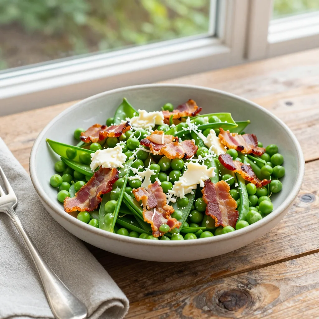 Spring Pea Salad with Bacon and Cheese