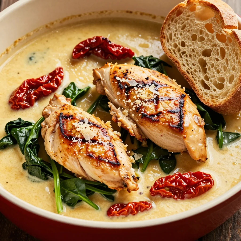 Easy One Pot Creamy Tuscan Chicken and Spinach