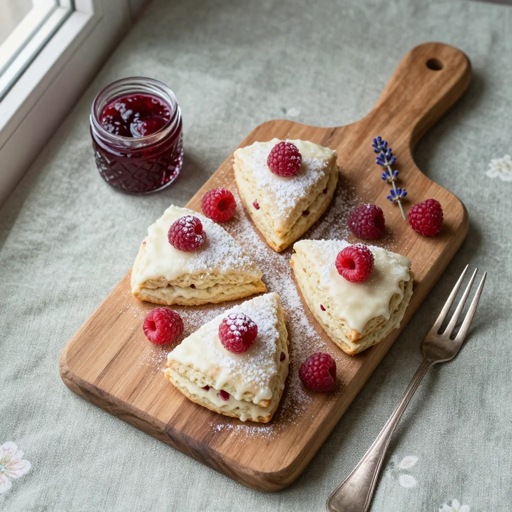 White Chocolate Raspberry Scones for Spring Tea