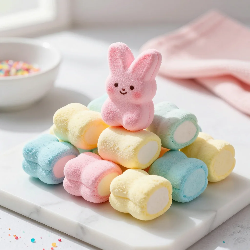 Homemade Peeps Marshmallows with Colored Sugar