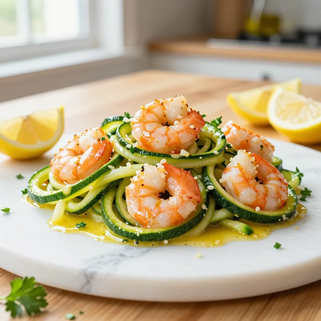 Shrimp Scampi with Zucchini Noodles Keto