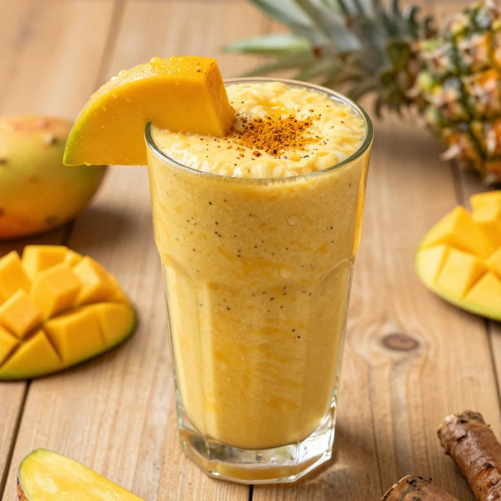 Anti-Inflammatory Turmeric Smoothie with Mango and Pineapple
