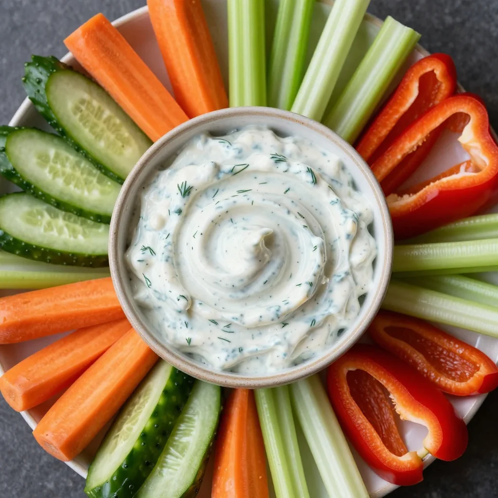 NFL Playoff Keto Ranch Dip with Veggies for Healthy Snacking