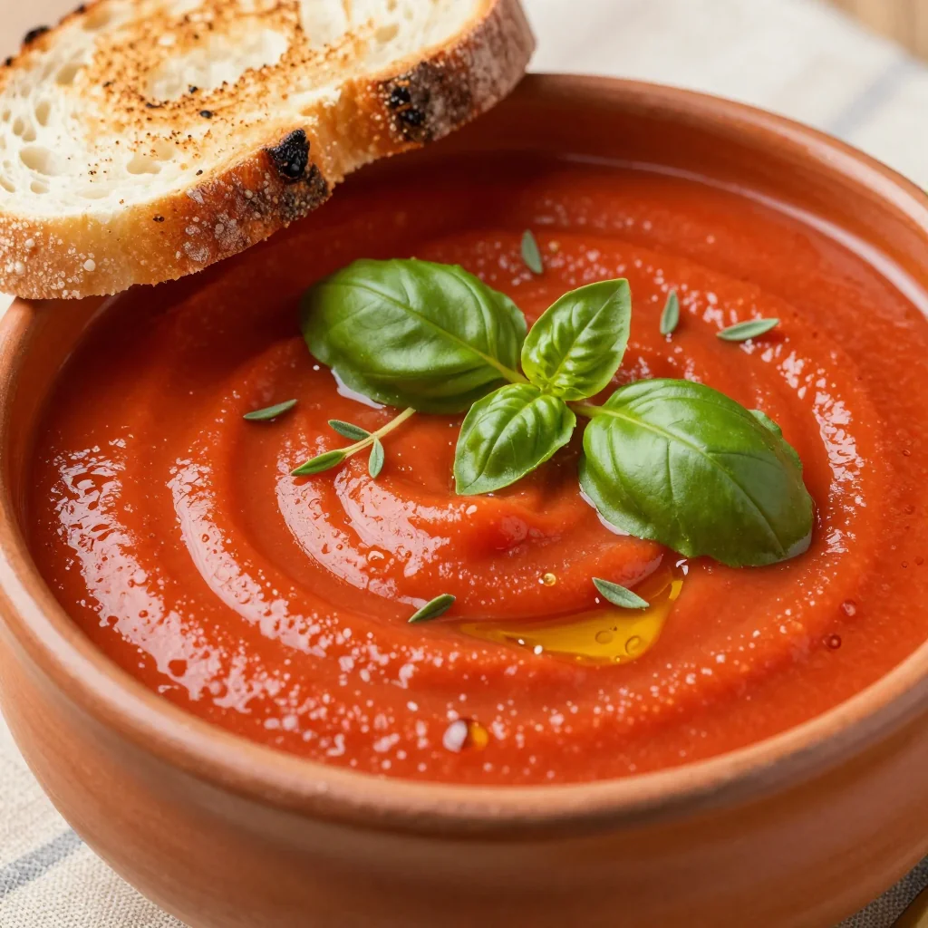 Creamy Tomato Soup with Basil and Oregano