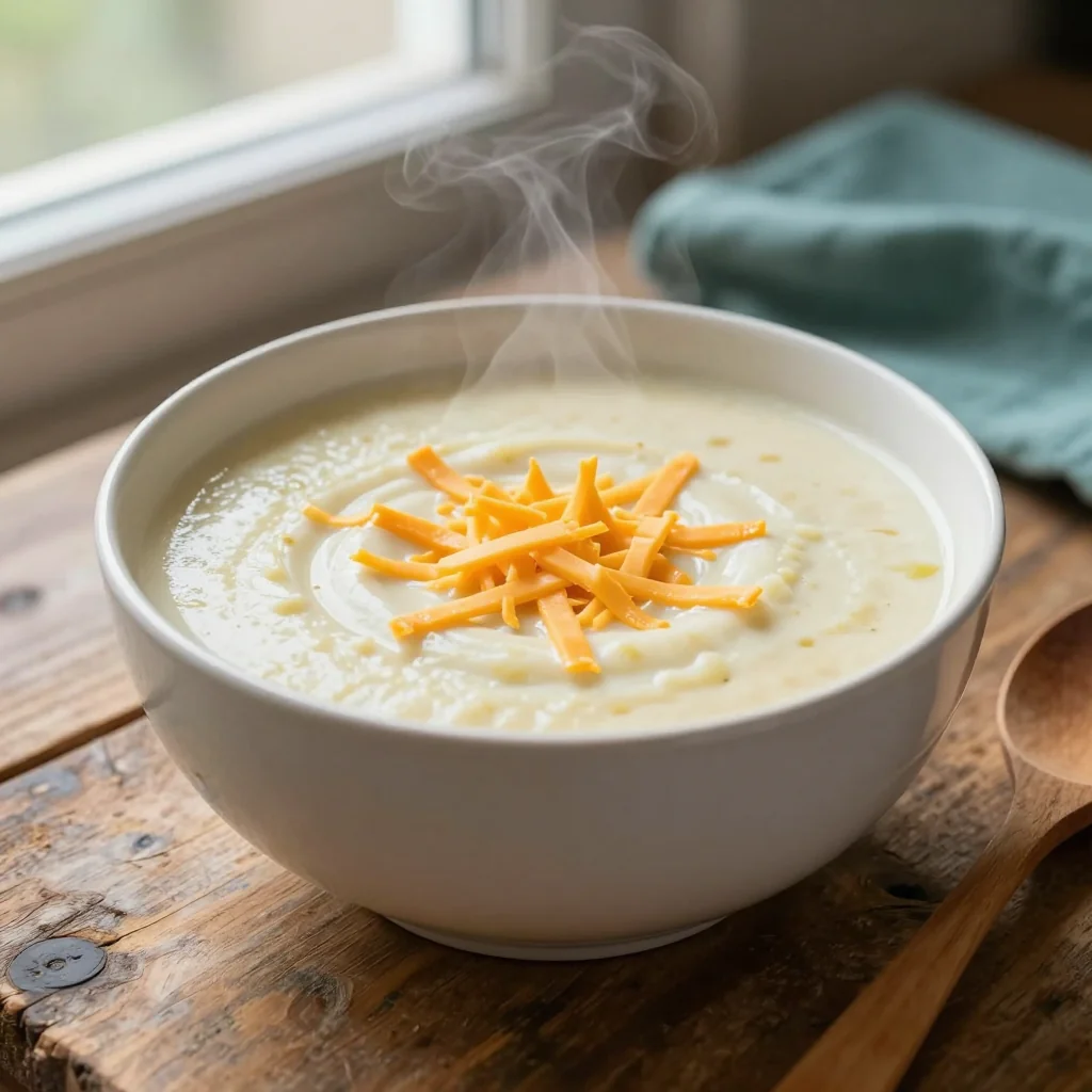 Creamy Potato Soup with Cheddar Cheese