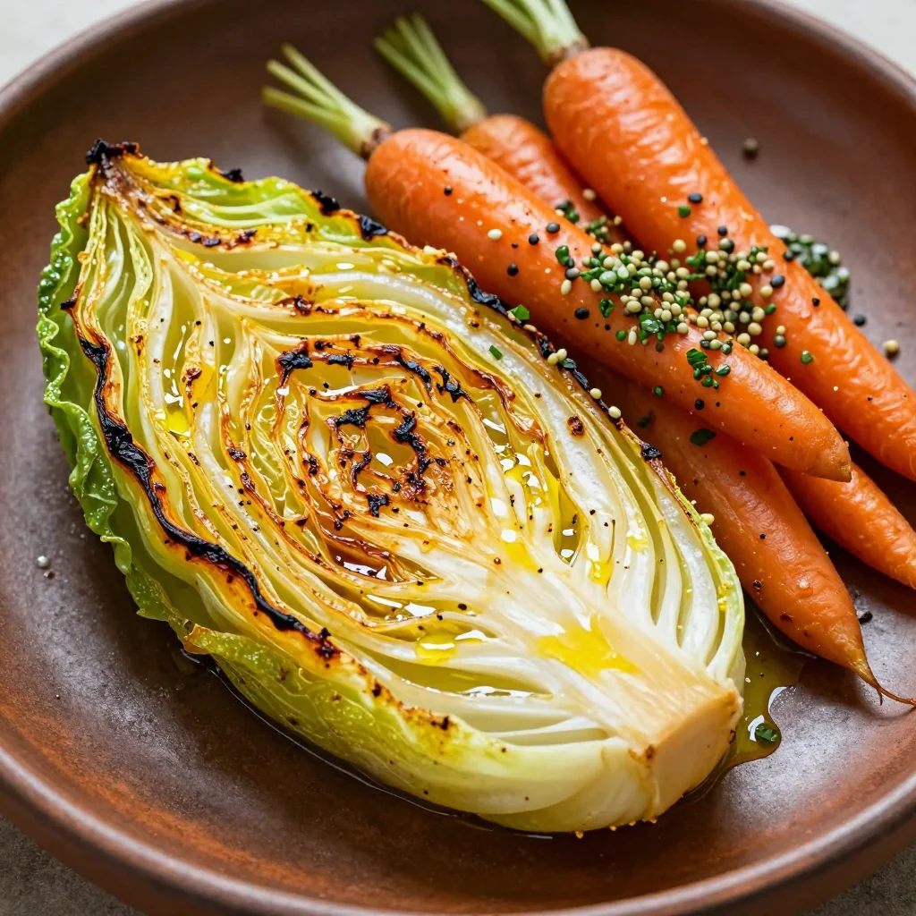 spiced lemon roasted cabbage and carrots for healthy winter dinners