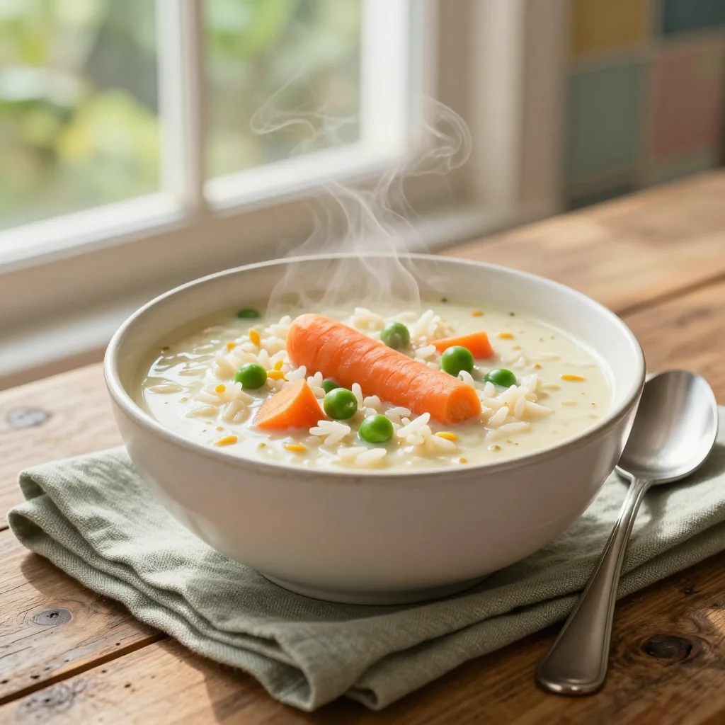 Creamy Vegetable Soup with Rice and Veggies
