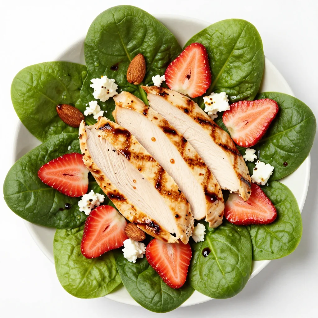 Meal Prep Chicken and Spinach Salad with Strawberries