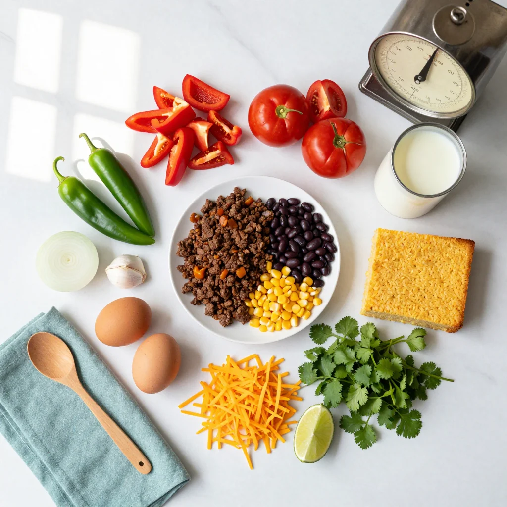 All ingredients laid out on a wooden board