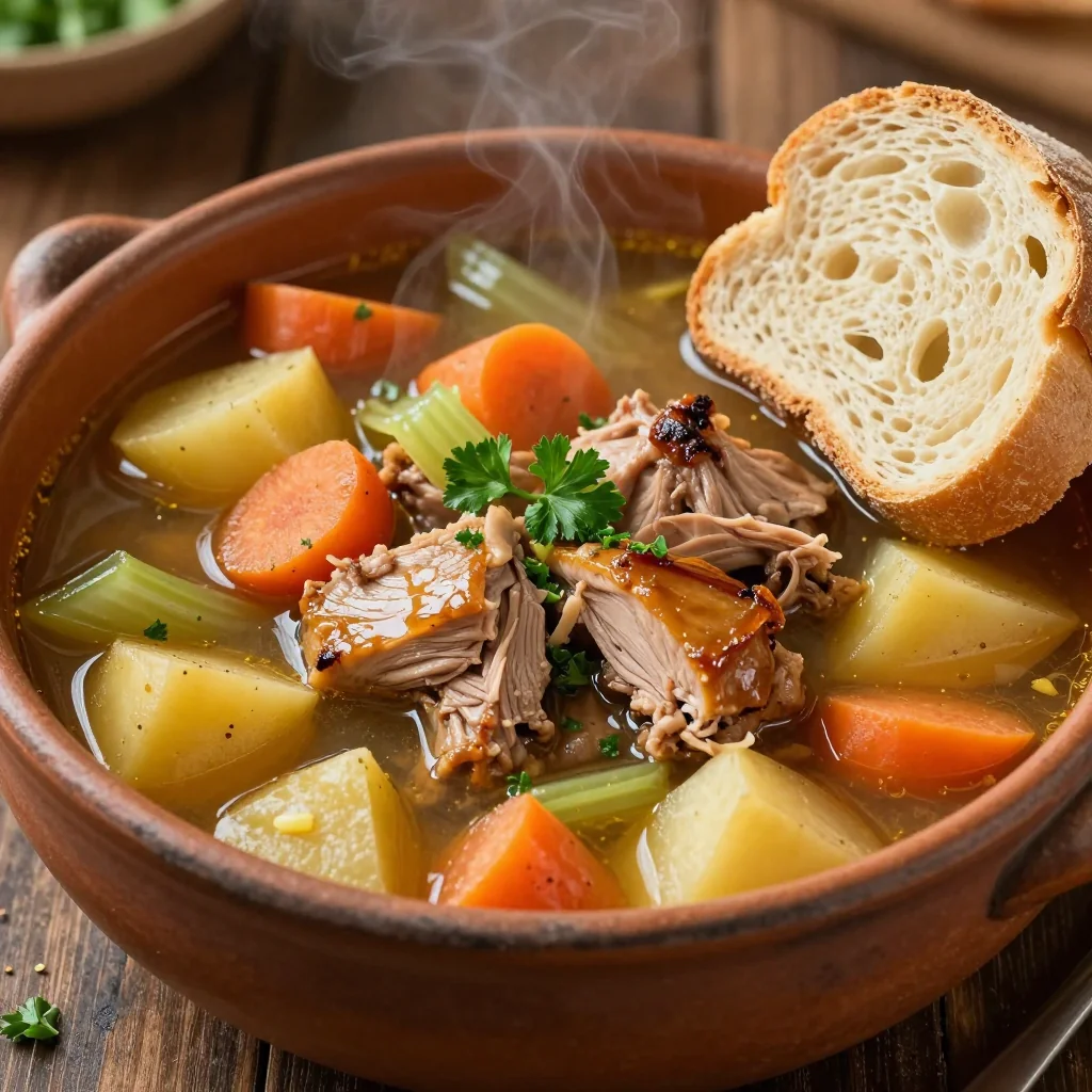 MLK Day Slow Cooker Freezer Smoked Turkey Soup for Comfort