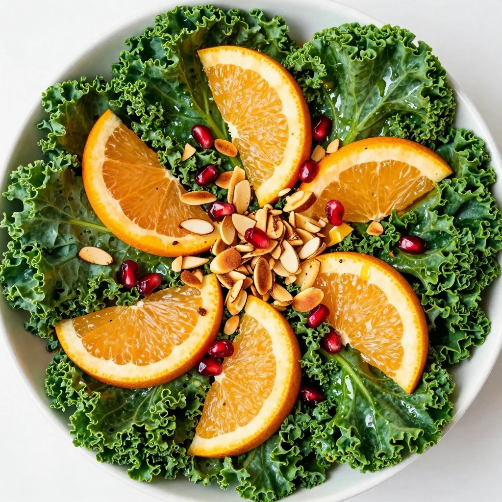 detox citrus and kale salad with lemon vinaigrette for clean eating