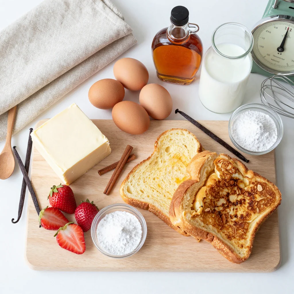 All ingredients for Strawberry Cheesecake Stuffed French Toast