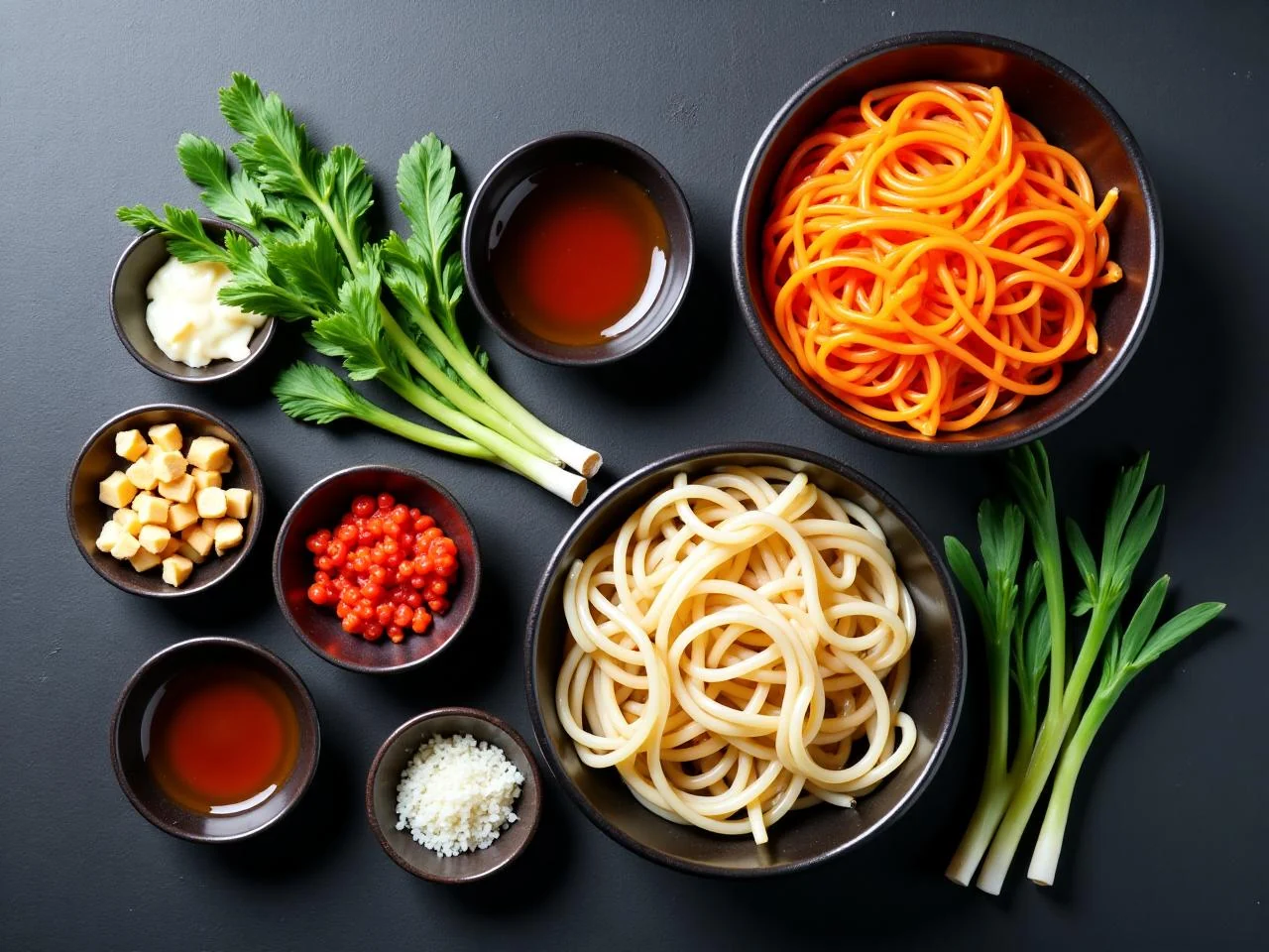 Ingredients for Dan Dan Noodles