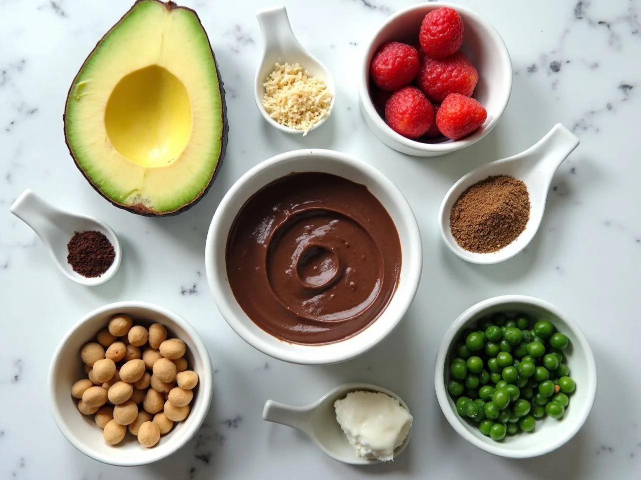 Ingredients for Dark Chocolate Avocado Mousse