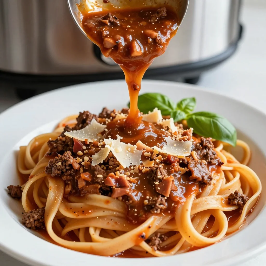 Slow Cooker Bolognese Sauce for Pasta Night