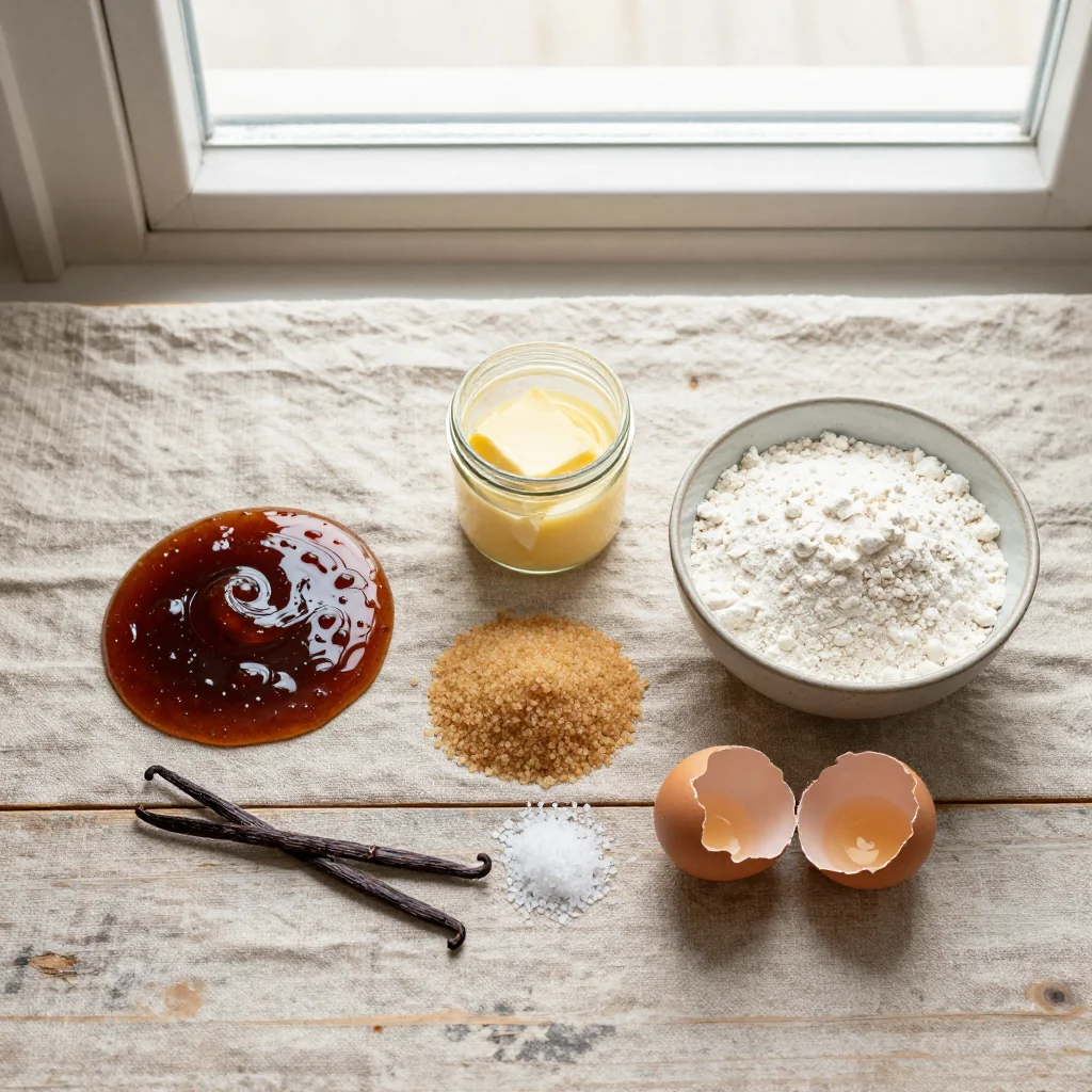 All ingredients laid out for Shoofly Pie Molasses Filling