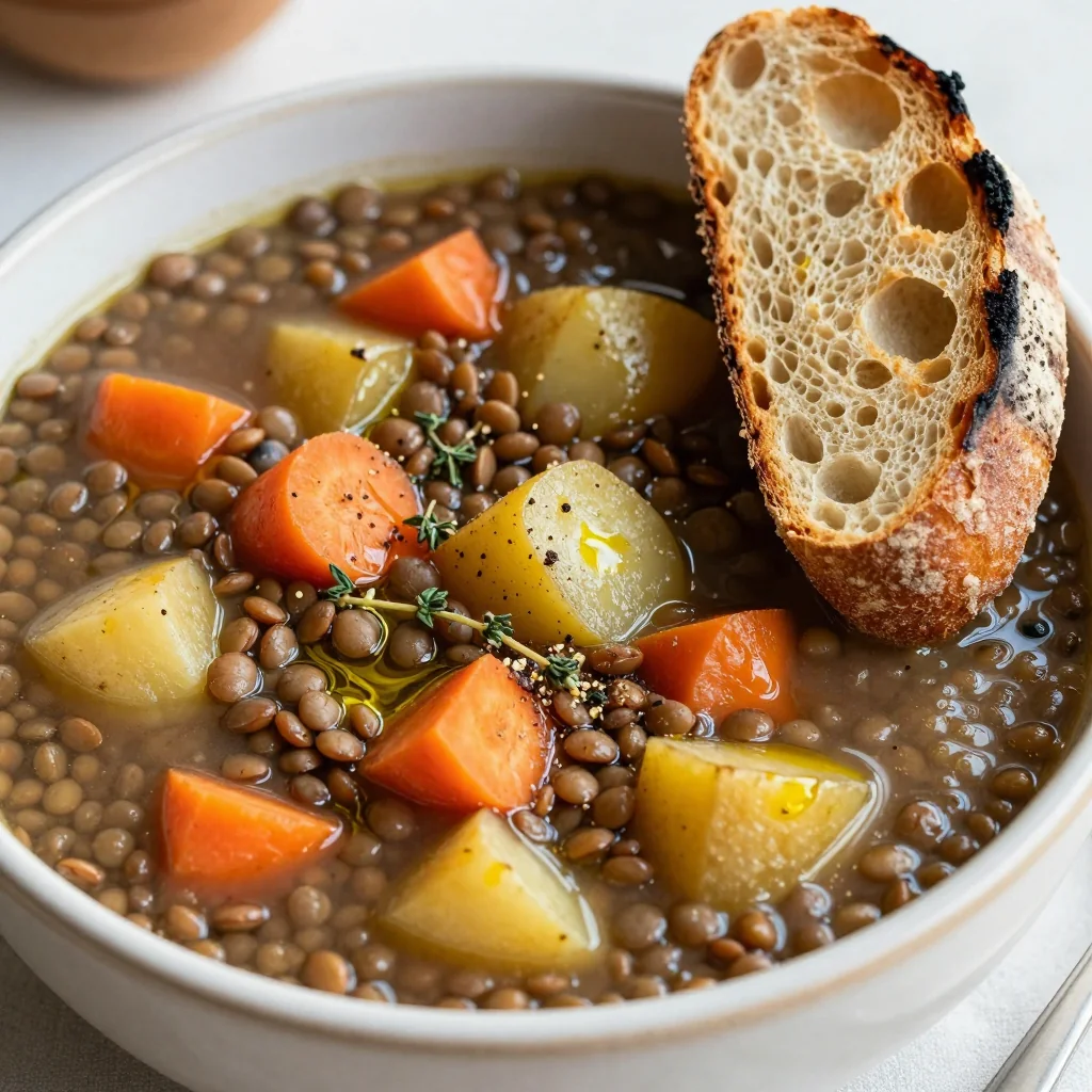 comforting slow cooker lentil and root vegetable soup for cold nights