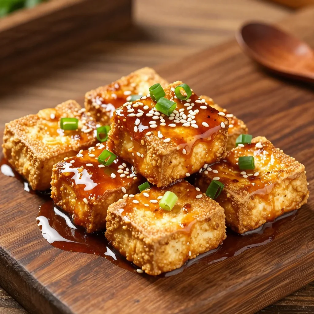 Crispy Baked Tofu with BBQ Sauce for a Plant Based Dinner Option